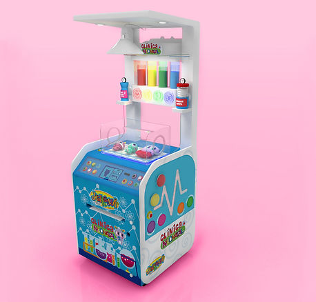 Rediseño de exhibidor de la marca Distroller para jugueterías. Clínica Neonatal interactiva para niños. Mutlimaterial con iluminación LED y elementos interactivos. Diseño Industrial POP.