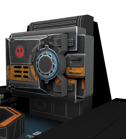 Diseño de exhibidor para supermercados de sphero. Pallet de exhibición de producto de Star Wars. BB-8 como diseño central. Diseño industrial POP.