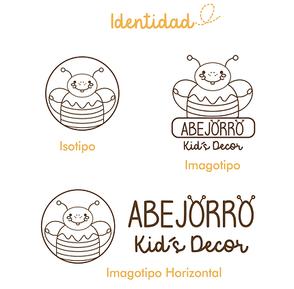 identidad de marca con personaje de abejorro, marca infantil de decoración tierna con diseño vectorial