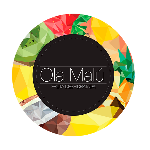 Logotipo de marca de fruta deshidratada. Propuesta de nombre, tipografía y diseño low poly de frutas muy coloridas