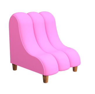 Render de Sillón rosa de estilo glam de los años 80
