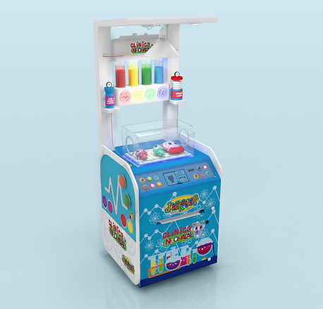 Rediseño de exhibidor de la marca Distroller para jugueterías. Clínica Neonatal interactiva para niños. Mutlimaterial con iluminación LED y elementos interactivos. Diseño Industrial POP.