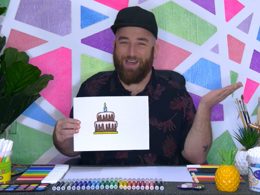 נלמד לצייר עוגת יום הולדת