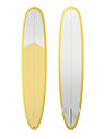 planche de surf jaune et blanc