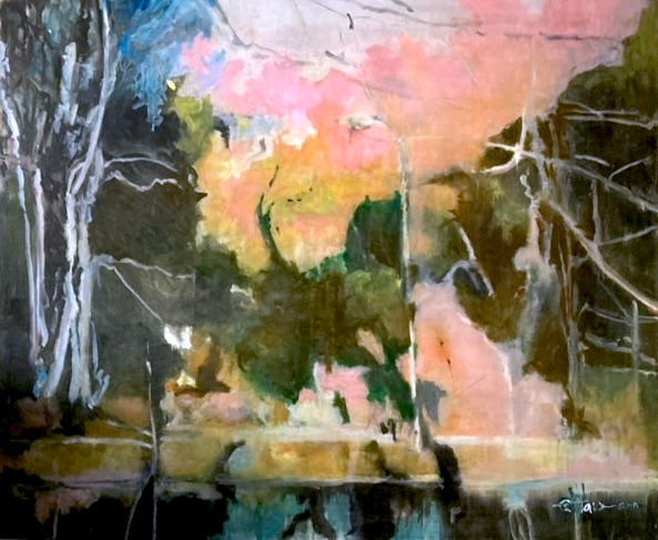 Après, huile sur toile, 8àx100 cm, 2023 (coll. privée)