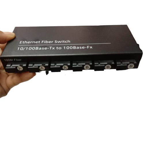 Media Converter 6 FO to 2 Lan 100Mbps