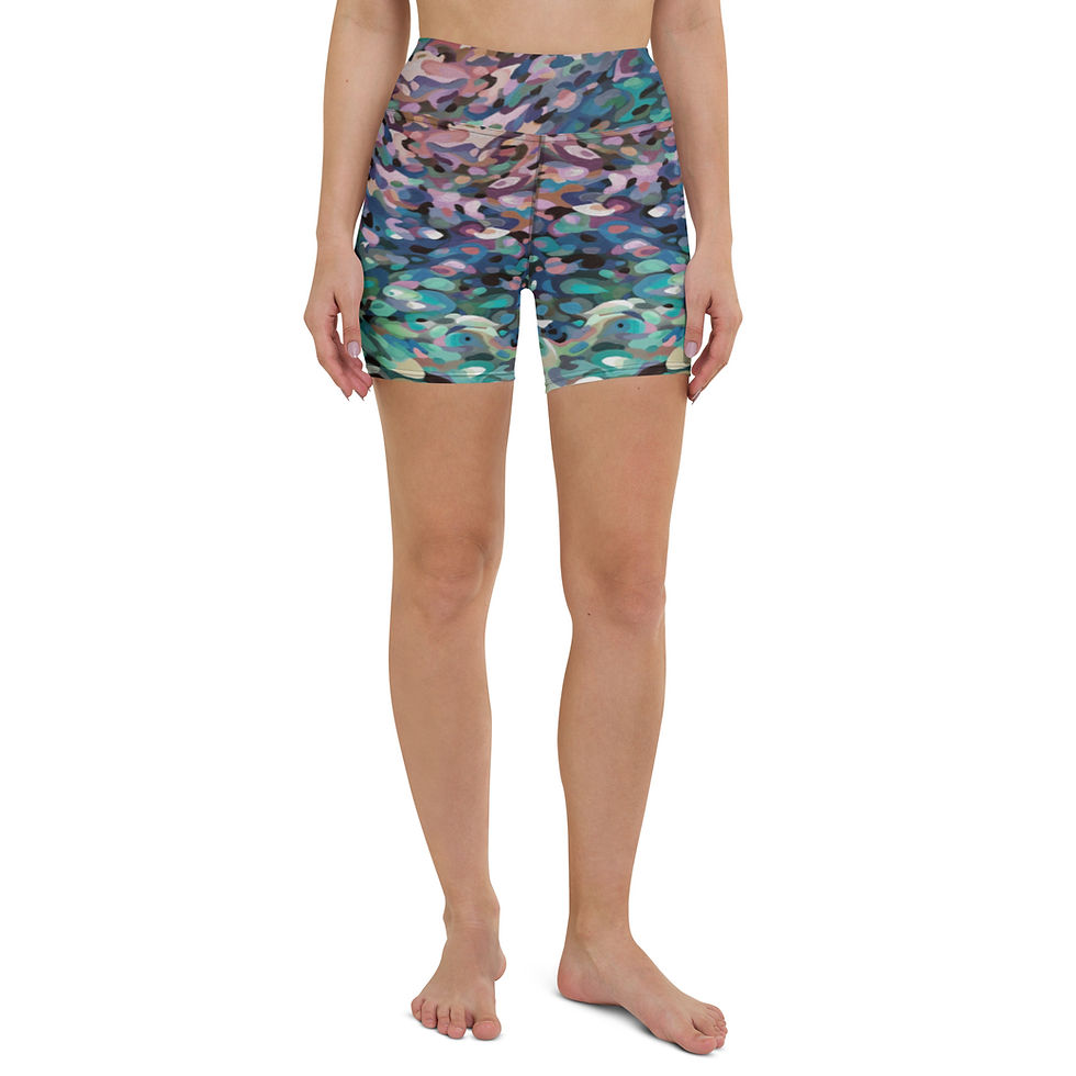 Thumbnail: Rainbow Camo Dream Print Yoga Shorts
