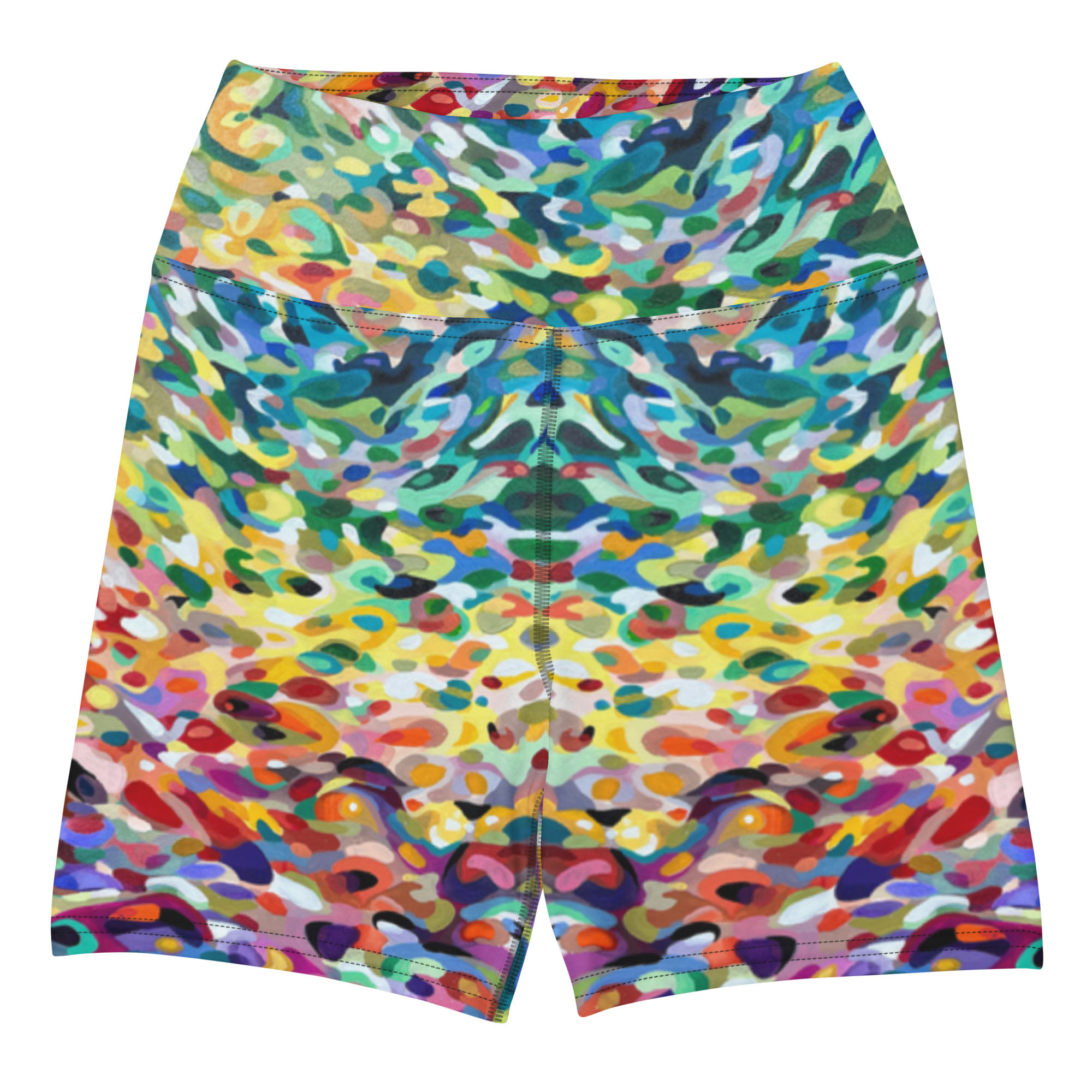 Rainbow Camo Print Yoga Shorts