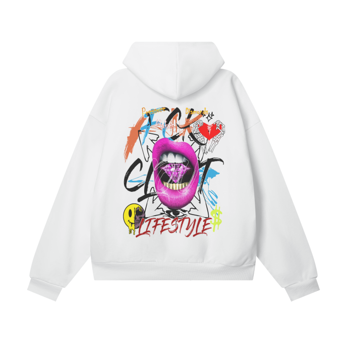 Thumbnail: “PRESSURE MAKES DIAMONDS” Oversize Heavyweight Hidden Pocket Fleece Hoodie - 460