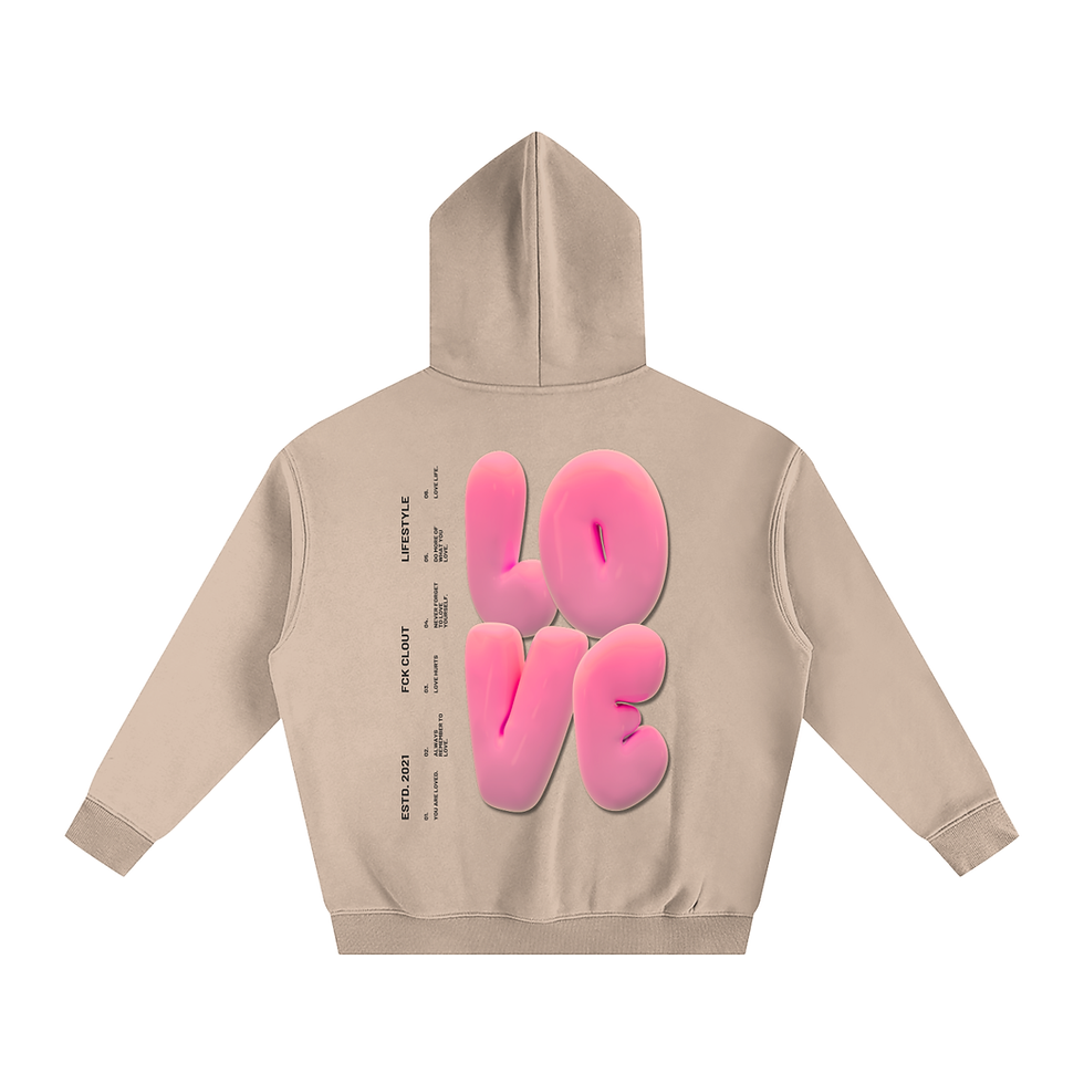 Thumbnail: “LOVE” Oversize Fleeced Hoodie (black text)