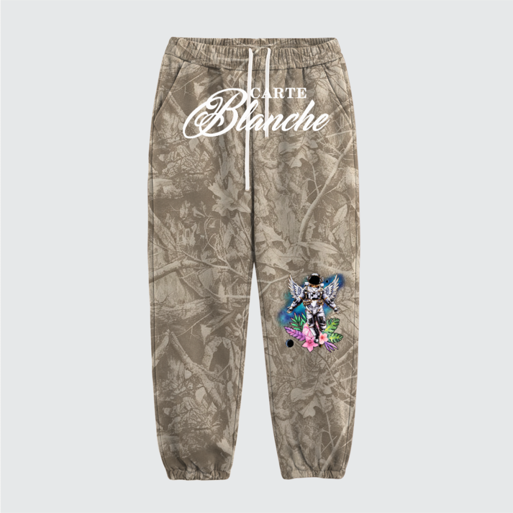 “CARTE BLANCHE”- Desert Unisex Heavyweight Camo Fleece Sweatpants (360GSM)