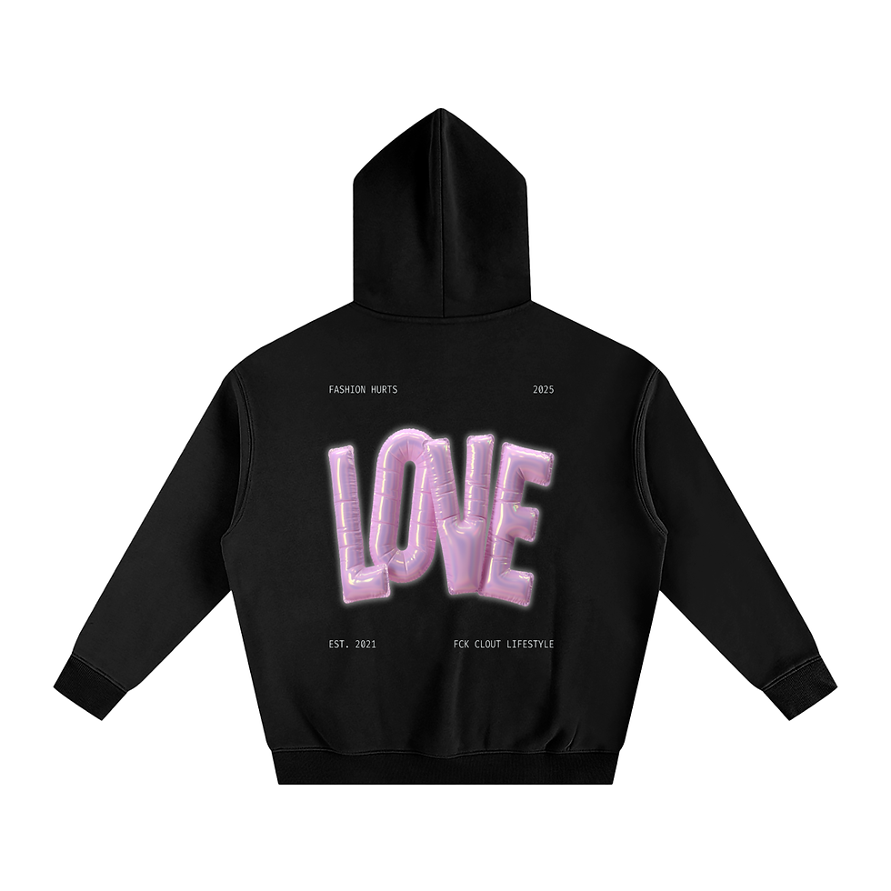 Thumbnail: “FASHION HURTS” Oversize Fleeced Hoodie (white font)