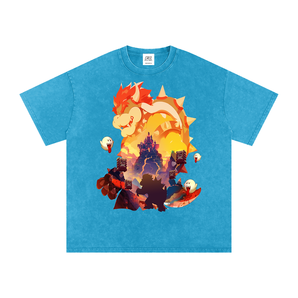 Thumbnail: “BOWSER ” (white) Snow Washed Oversized Cotton T-Shirt