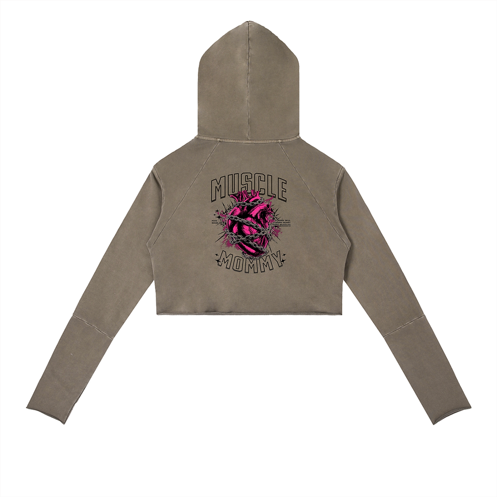 Thumbnail: “MUSCLE MOMMY” Vintage Washed Raw Edge Hoodie