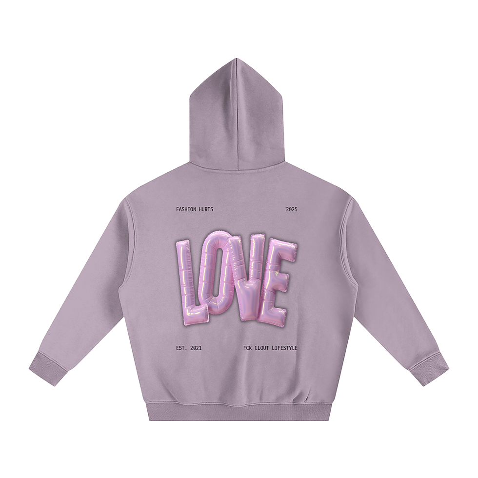 Thumbnail: “FASHION HURTS” Oversize Fleeced Hoodie (black font)