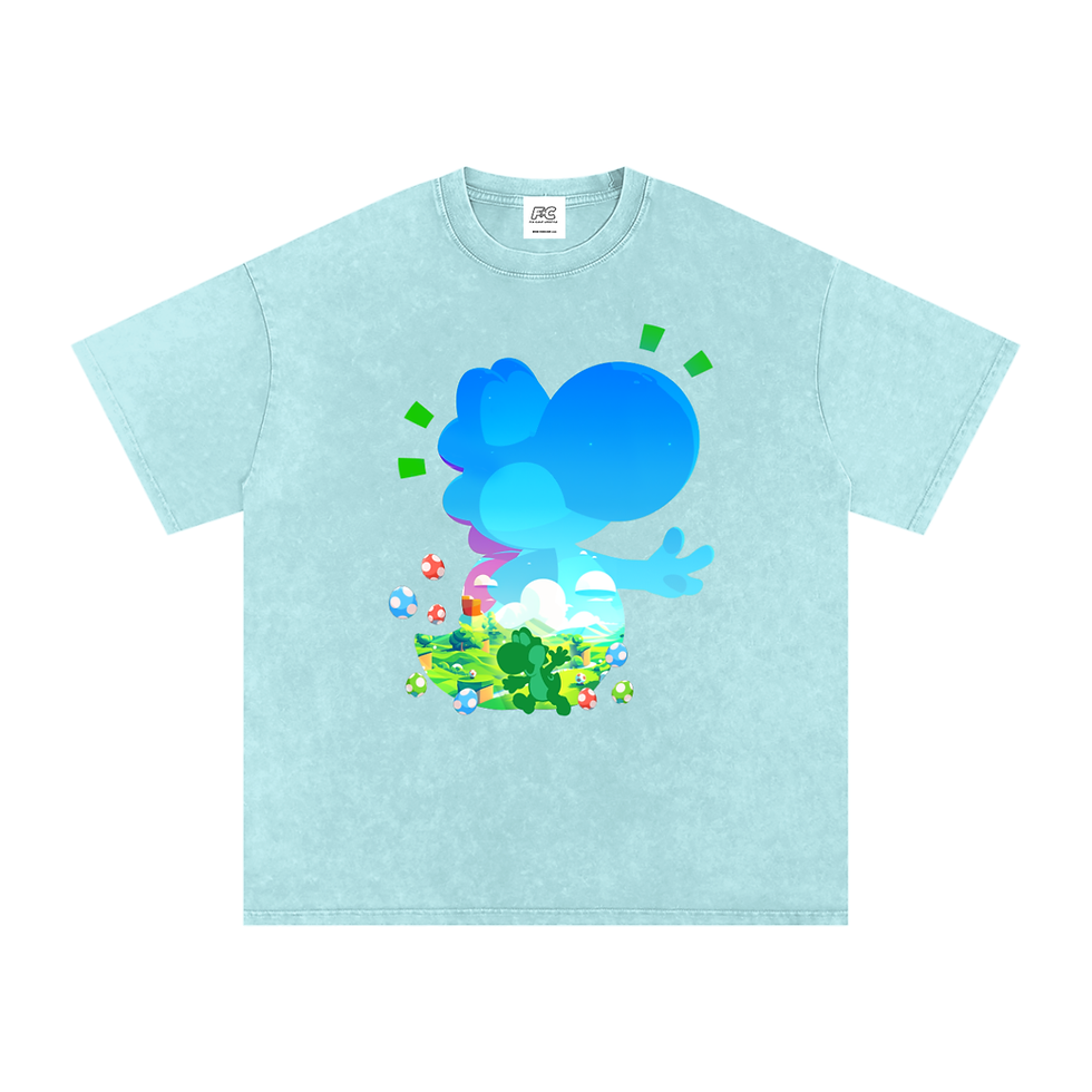 Thumbnail: “YOSHI” (black) Snow Washed Oversized Cotton T-Shirt