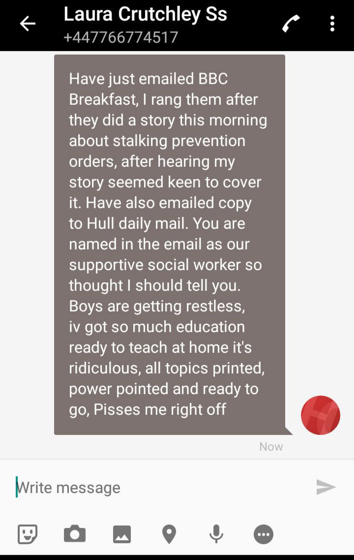 Text to social worker