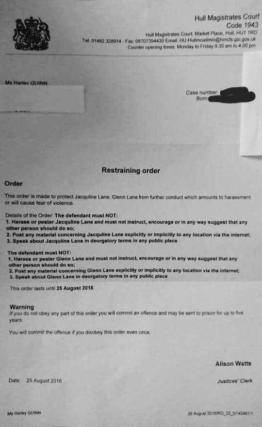 Restraining order