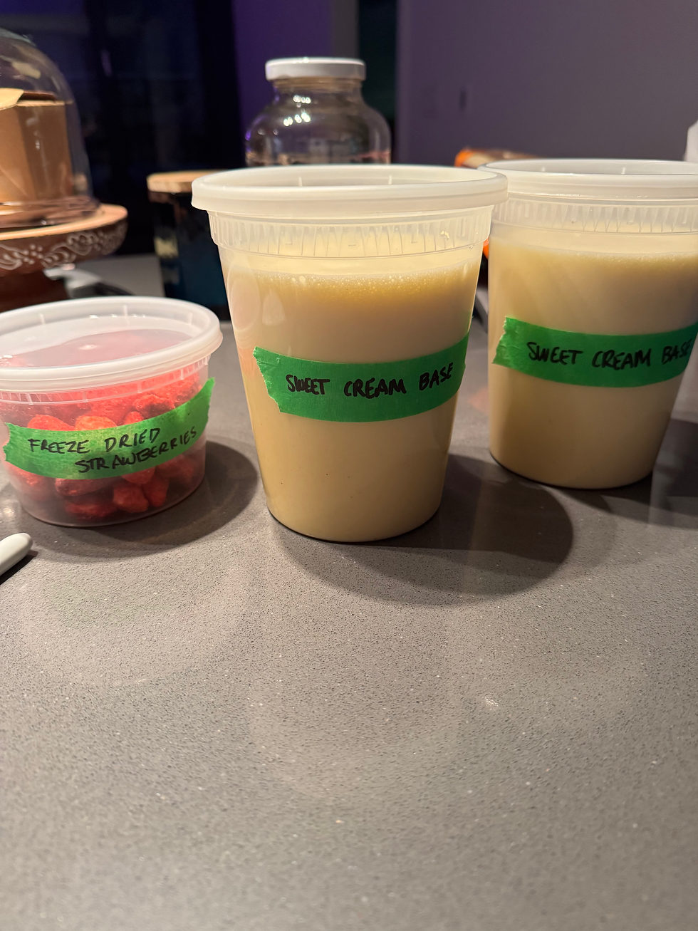 Sweet Cream Base and Freeze Dried Strawberries