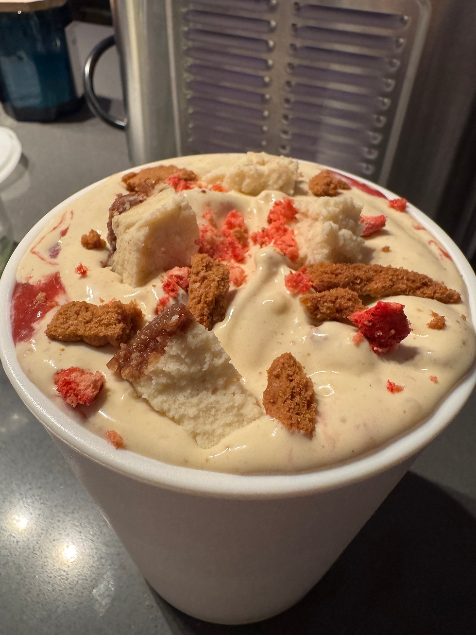 Strawberry Cheesecake Ice Cream Before Freezing