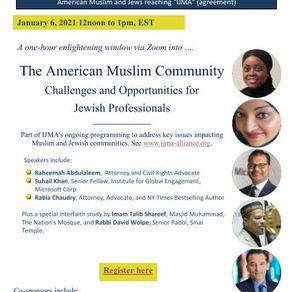 IJMA – Inter Jewish Muslim Alliance Webinar, January 6, 2021