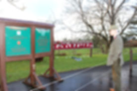 Clive Hathaway Travis inspecting Ballygawley bus bomb memorial