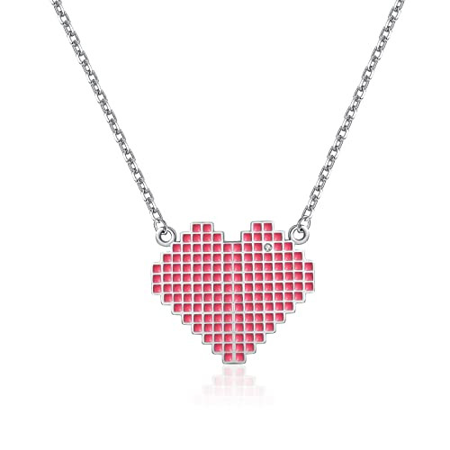 [Margesherwood] / ☆ PIXEL HEART NECKLACE / pink PIXEL HEART NECKLACE_pink - MARGESHERWOOD