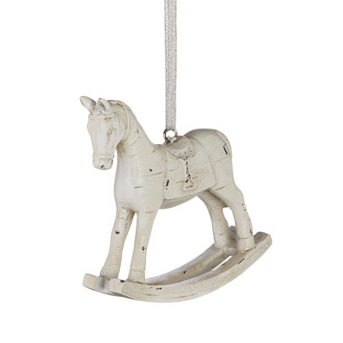 DISTRESSED ROCKING HORSE ORNAMENT