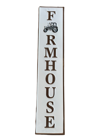 Farmhouse Tractor Brown Sign Enamel Sign
