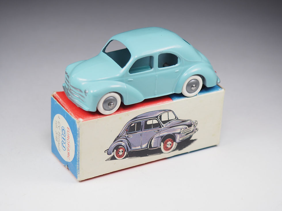Jouet Ancien Cij 5/48 Renault 4Cv Bleu Mecanique Vers 1950 - Collection Jouet Ancien Cij 5/48 Renault 4Cv Bleu Mecanique Vers 1950 - Collection