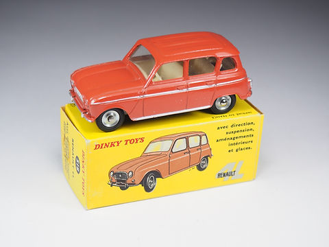 ルノー 4L - フランス ディンキートイズ #518 DINKY TOYS FRANCE - 518 - Renault 4L - Brique orangé et jantes