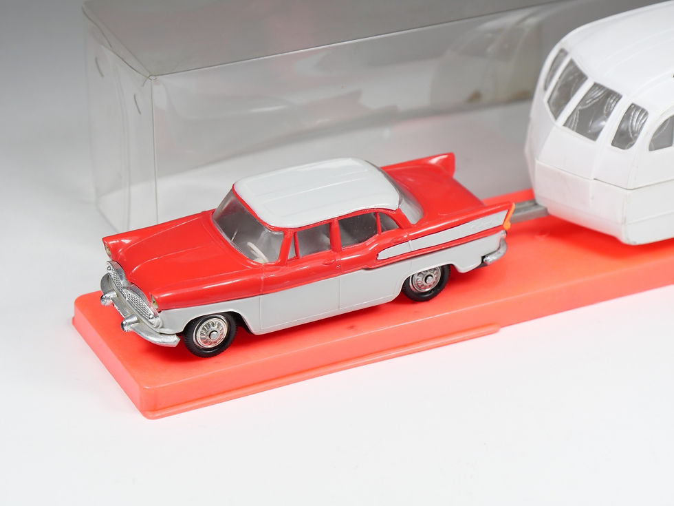 Thumbnail: NOREV - 91 - Simca Chambord et Caravane Henon - Rouge et gris - En boite
