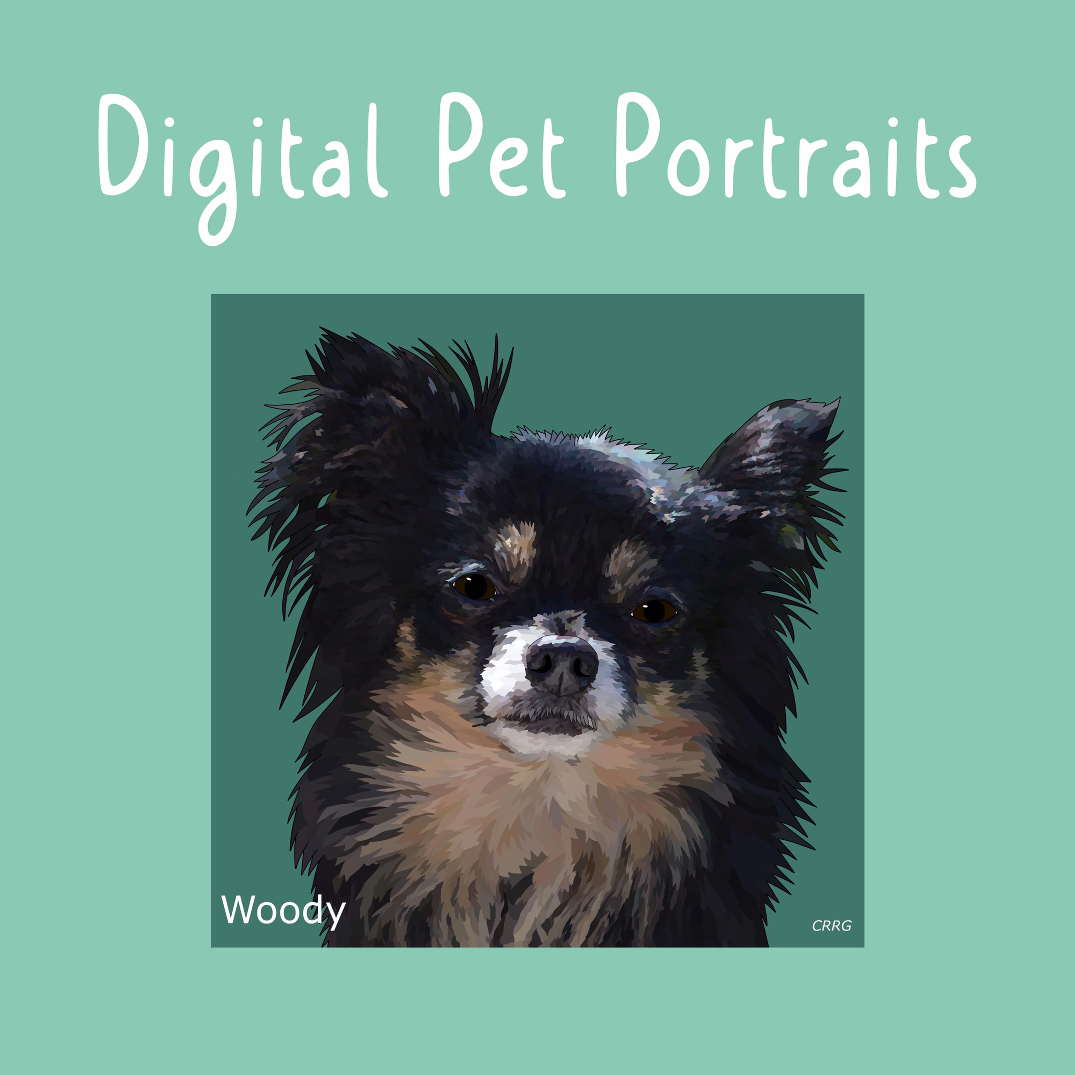 Digital Pet Portraits - Square Hand Drawn on Ipad