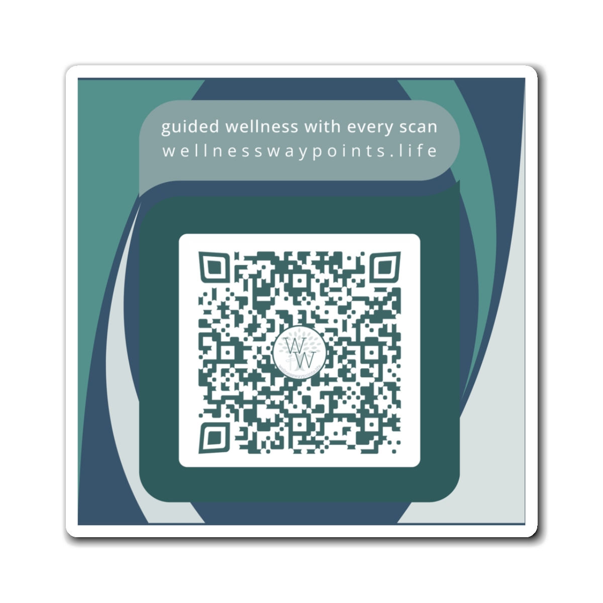 Wellness Waypoint Magnet – Center Yourself, One Scan at a Time