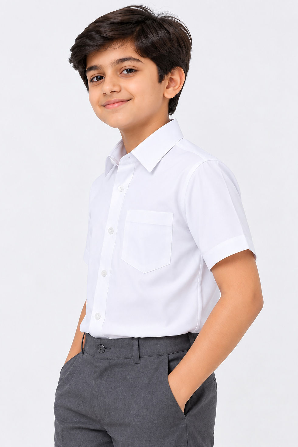 TOWRCO Boys White Half Sleeves School Shirt | School Uniform Shirt