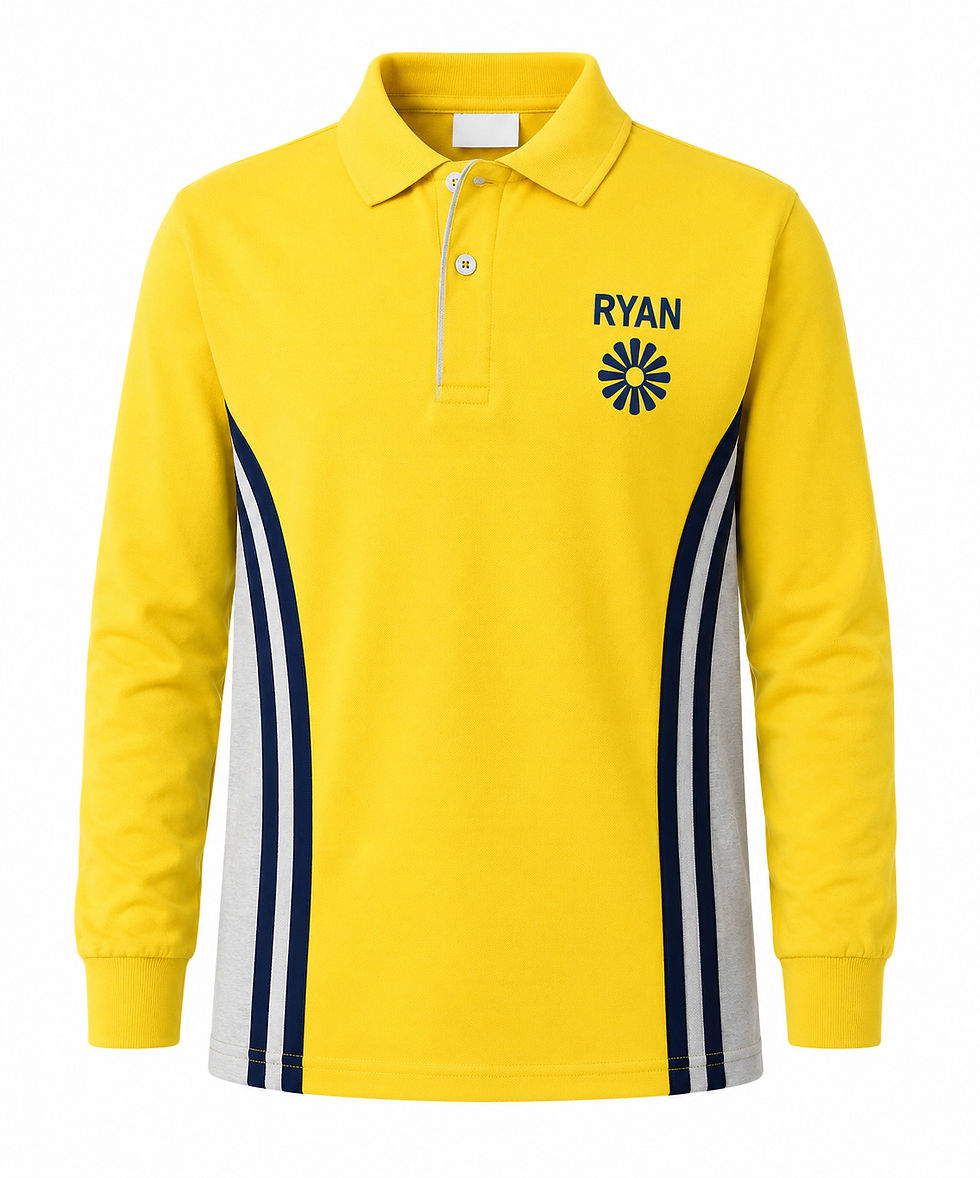 Thumbnail: Ryan School Boys Yellow Full Sleeves Uniform T-Shirt