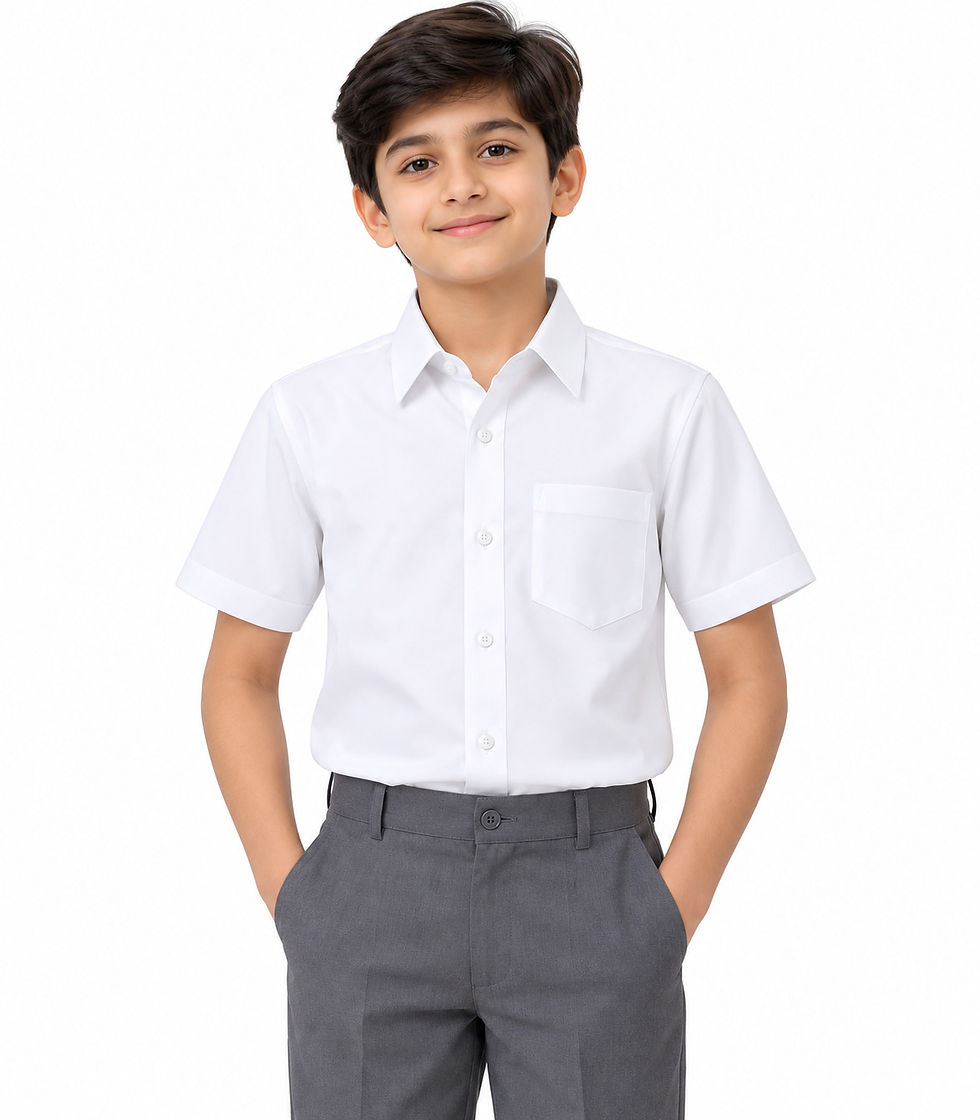 TOWRCO Boys White Half Sleeves School Shirt | School Uniform Shirt