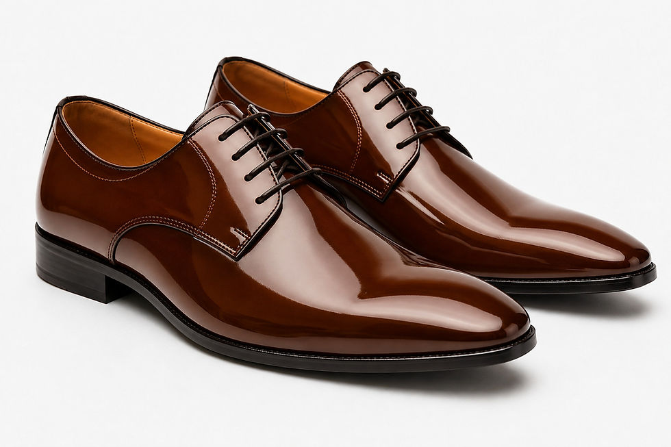 Towrco premium patent leather formal Derby shoes for men