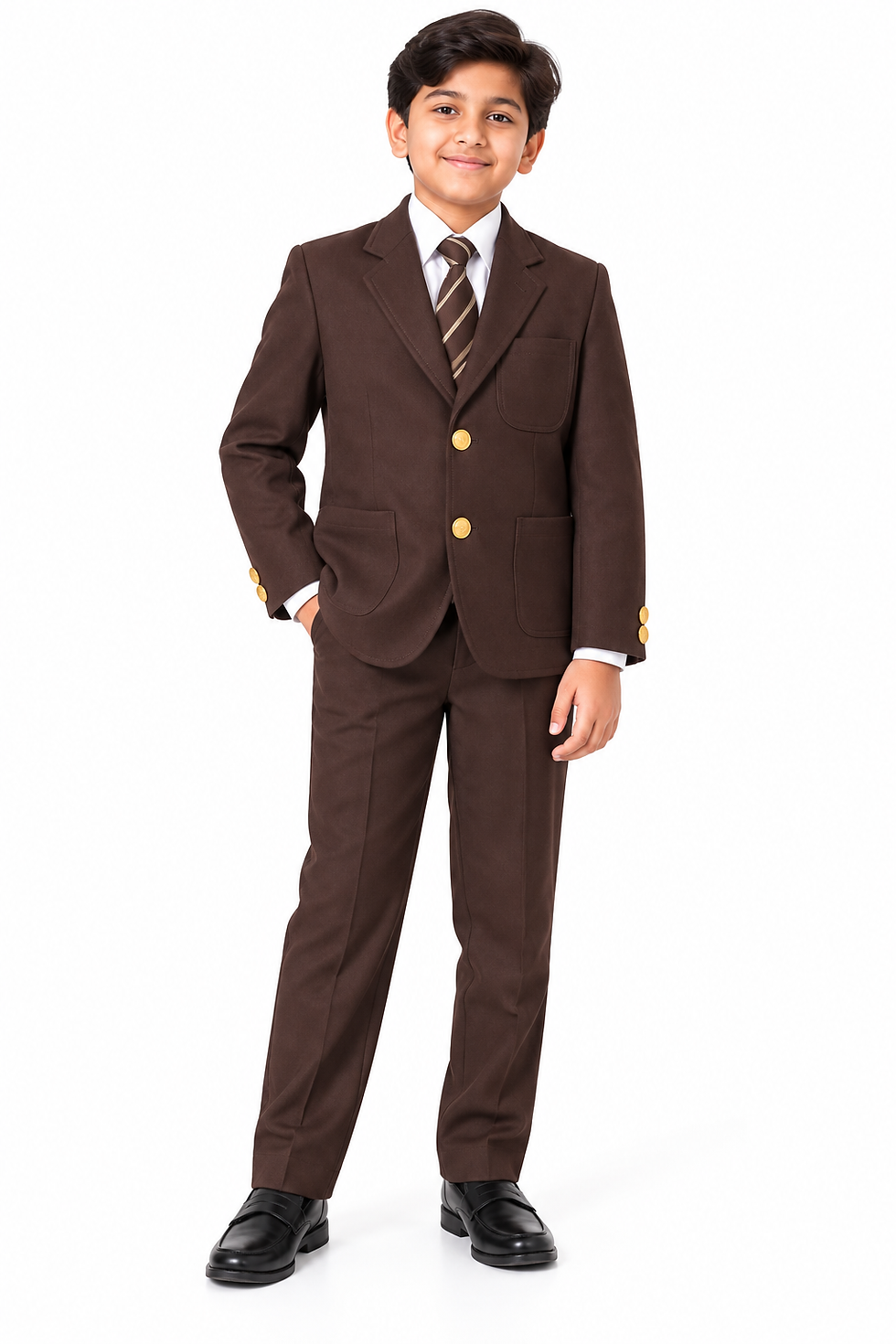 TOWRCO Brown Boys School Blazer | Formal School Uniform Coat