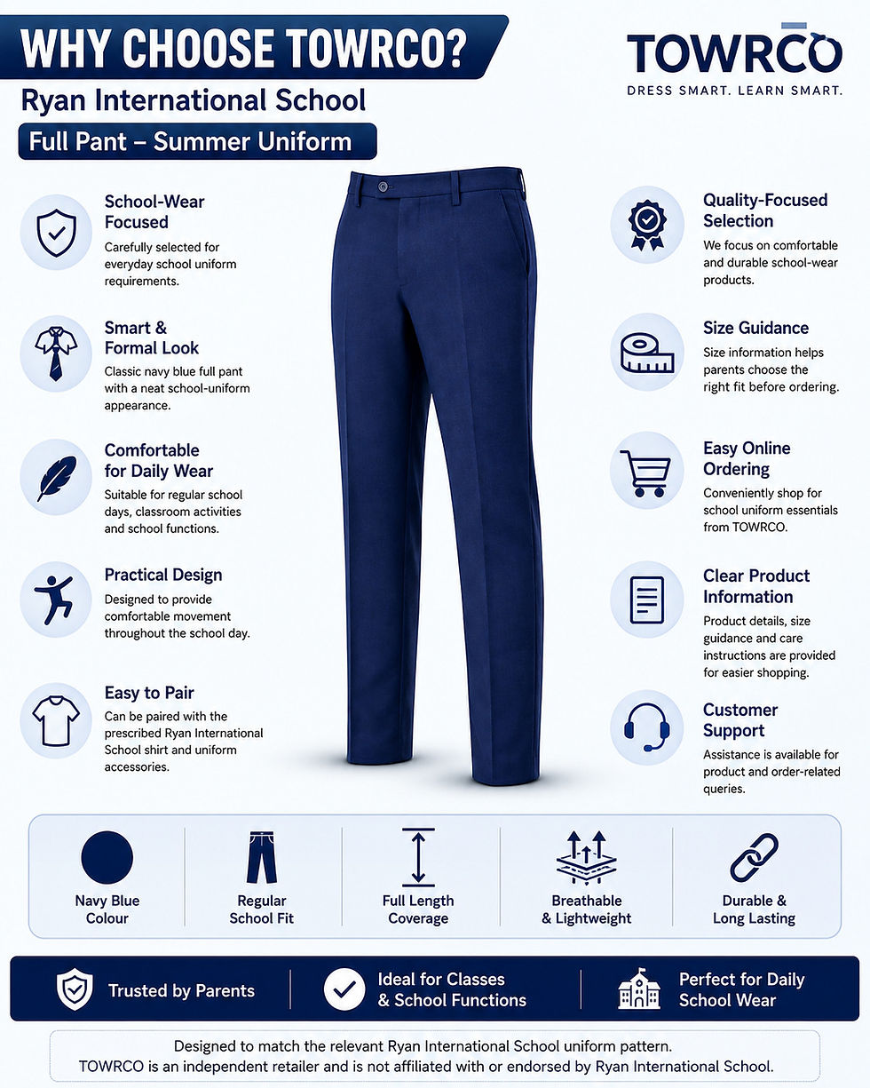 Thumbnail: Ryan School Boys Navy Blue Formal Full Pant – Summer School Wear
