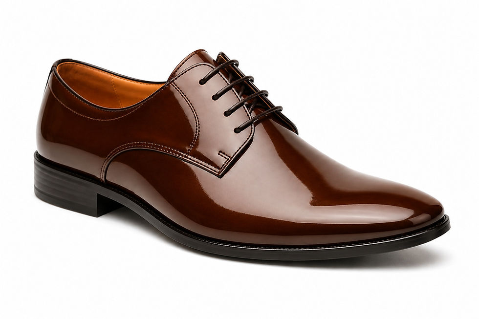 Towrco men's premium glossy patent leather Derby shoes for formal office wear