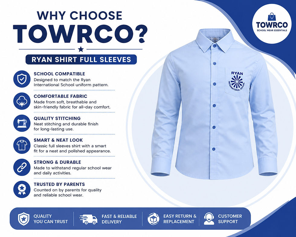 Thumbnail: Ryan School Full Sleeve Uniform Shirt with Chest Pocket