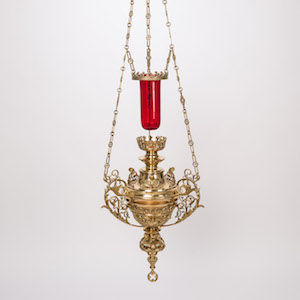 Item# H-199 World Class Cathedral Hanging Sanctuary Lamp in Solid Brass