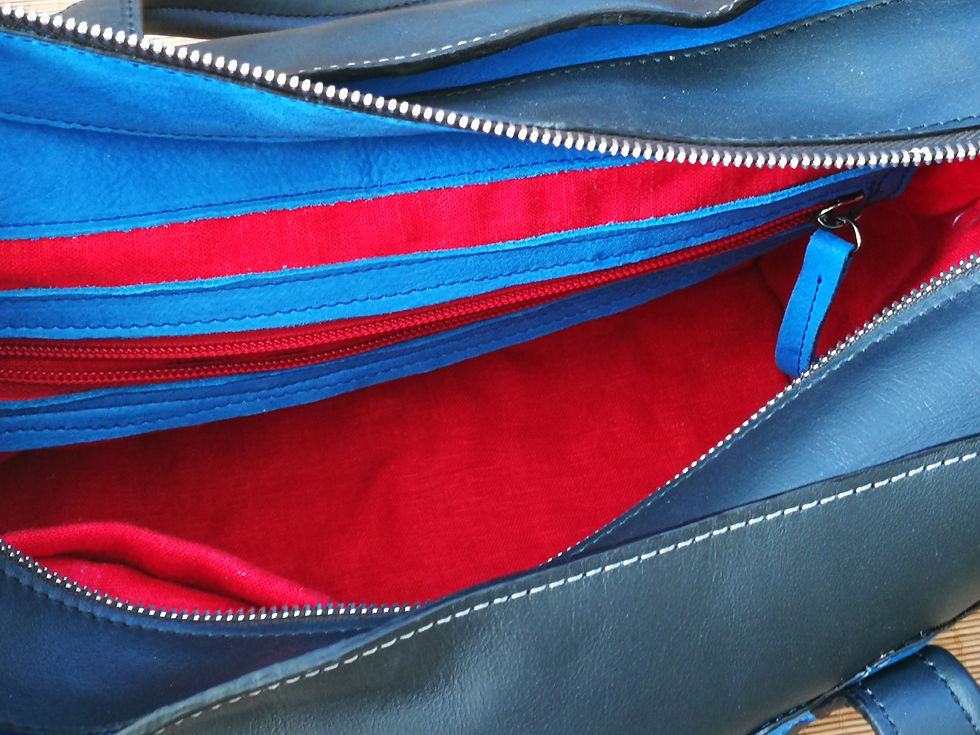 Miniatura: Bolso Carbono en piel, hecho a mano