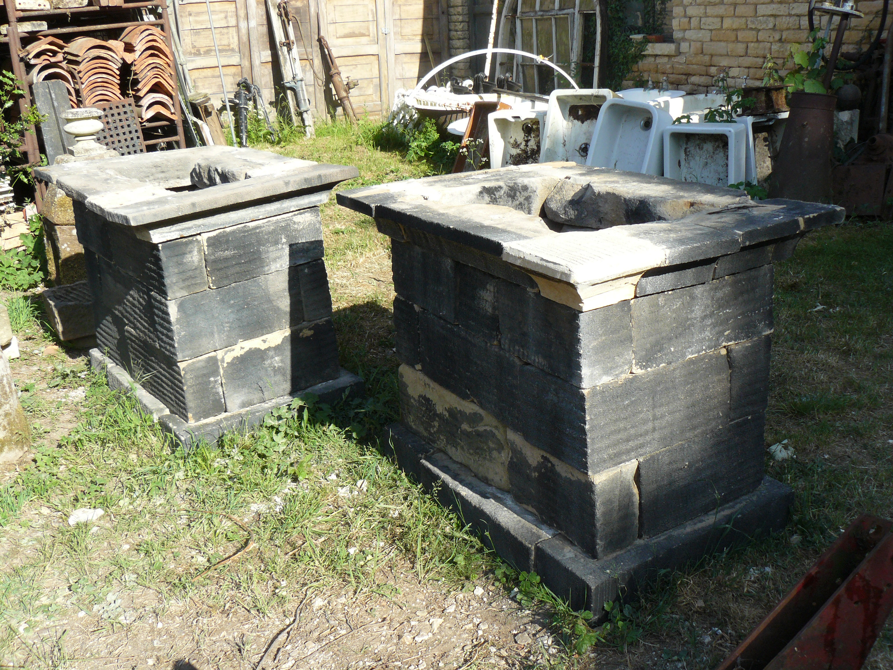 Pair of Stone Chimneys