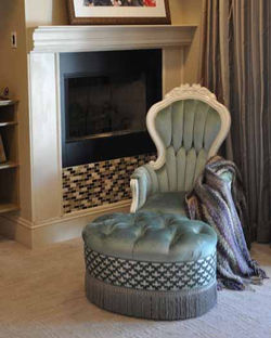 Reupholstered Chair and Ottoman