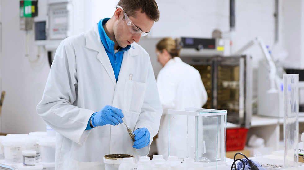 Lab analyst at an instrument