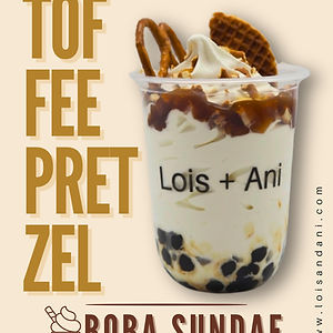 Toffee Pretzel Boba Sundae