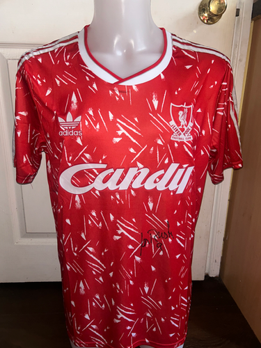 Ian Rush front signed Liverpool 1990 home shirt S&N Signings