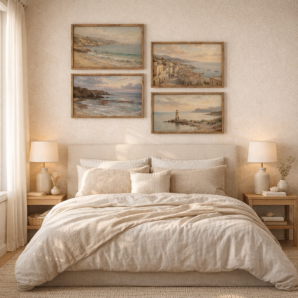 Above Bed Coastal Prints